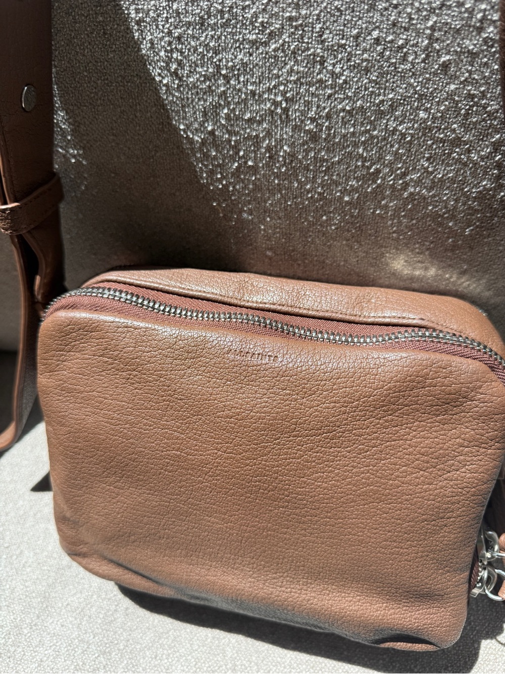 All Saints Tan-Brown Leather Messenger Bag - Picture 6 of 15